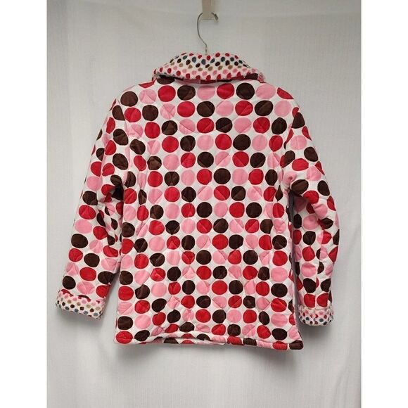 Girls Polka-Dots Multicolor Pink Plush Jacket Size 10-12 - Picture 3 of 6